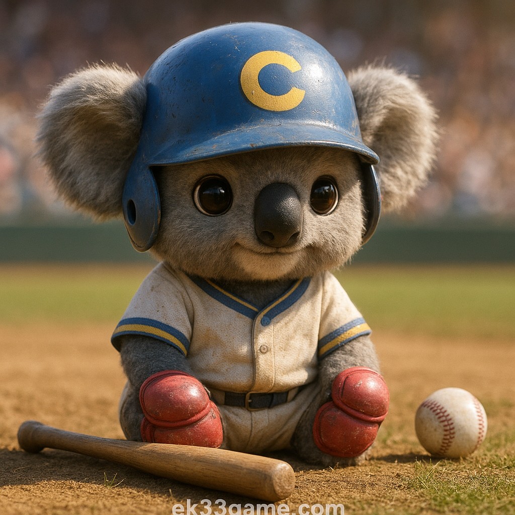 স্টেডিয়ামে ক্রিকেট ইউনিফর্ম পরে ব্যাট হাতে থাকা একটি চরিত্র (ek33)